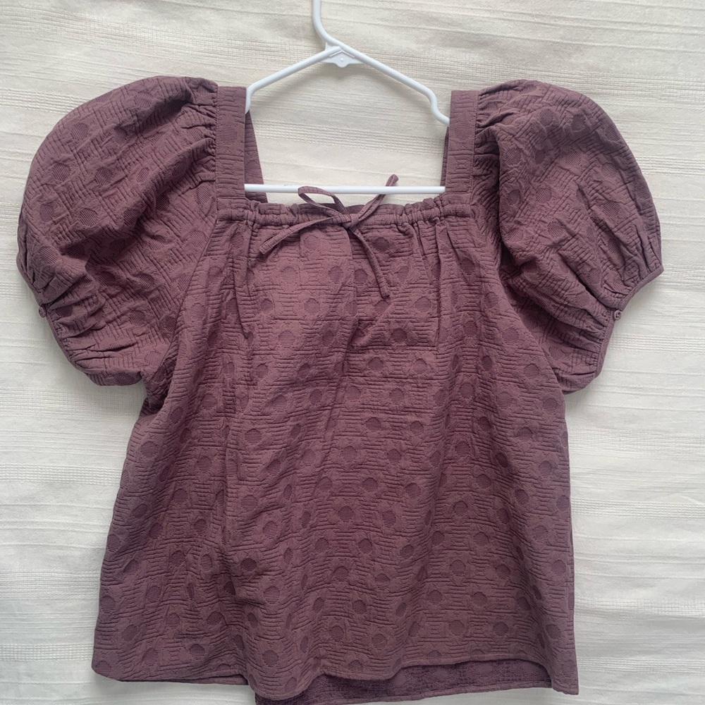 Floral Jacquard Bubble-Sleeve Top from Madewell NWT